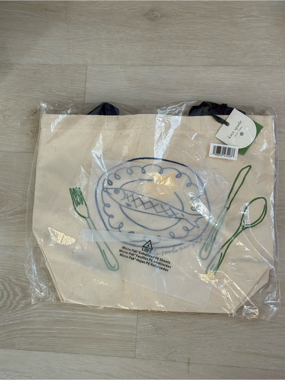 Kate Spade x Target Embroidered Fish Dinner Tote Bag NWT
